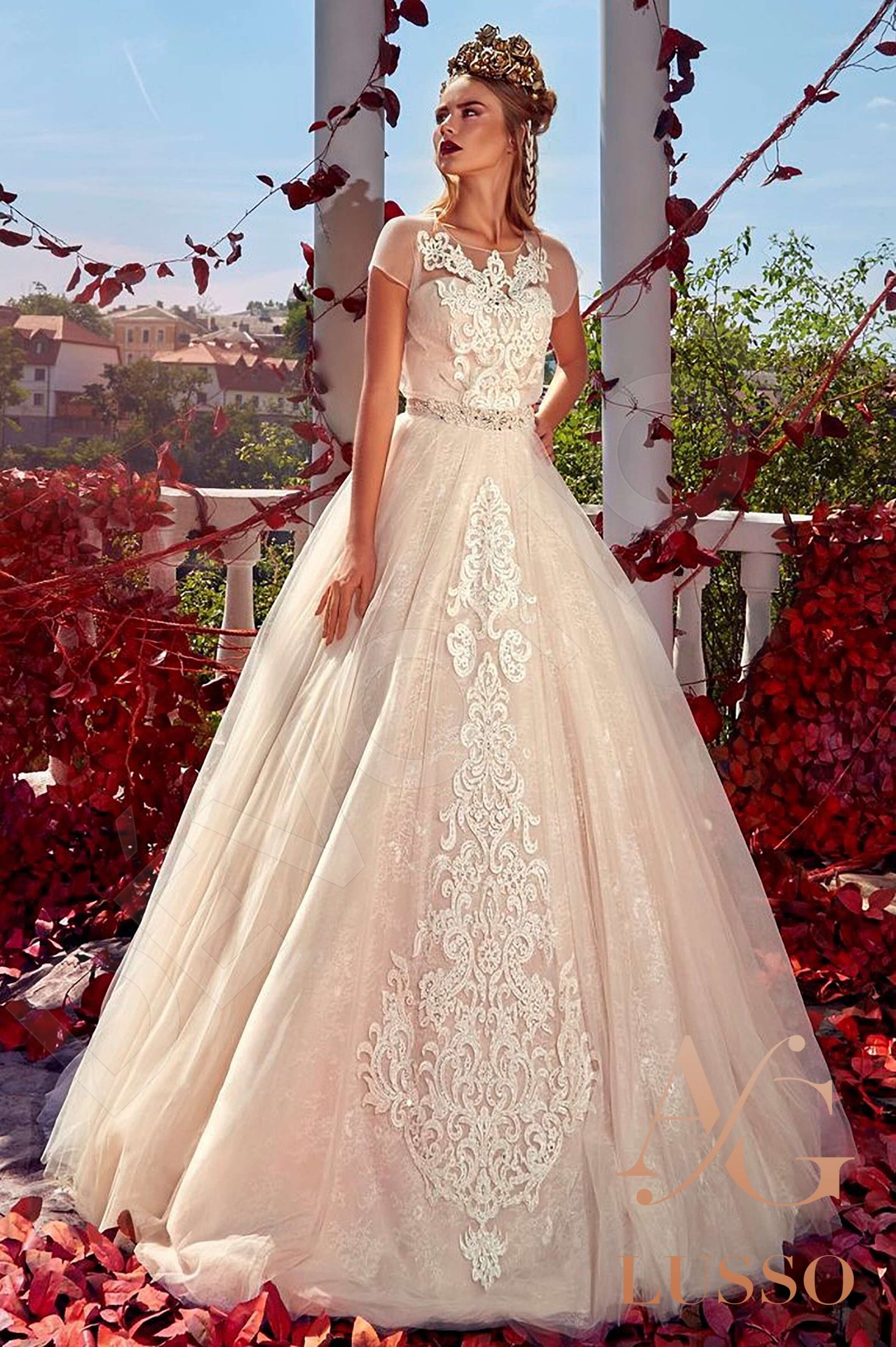 Feria Princess/Ball Gown Jewel Powder Wedding dress