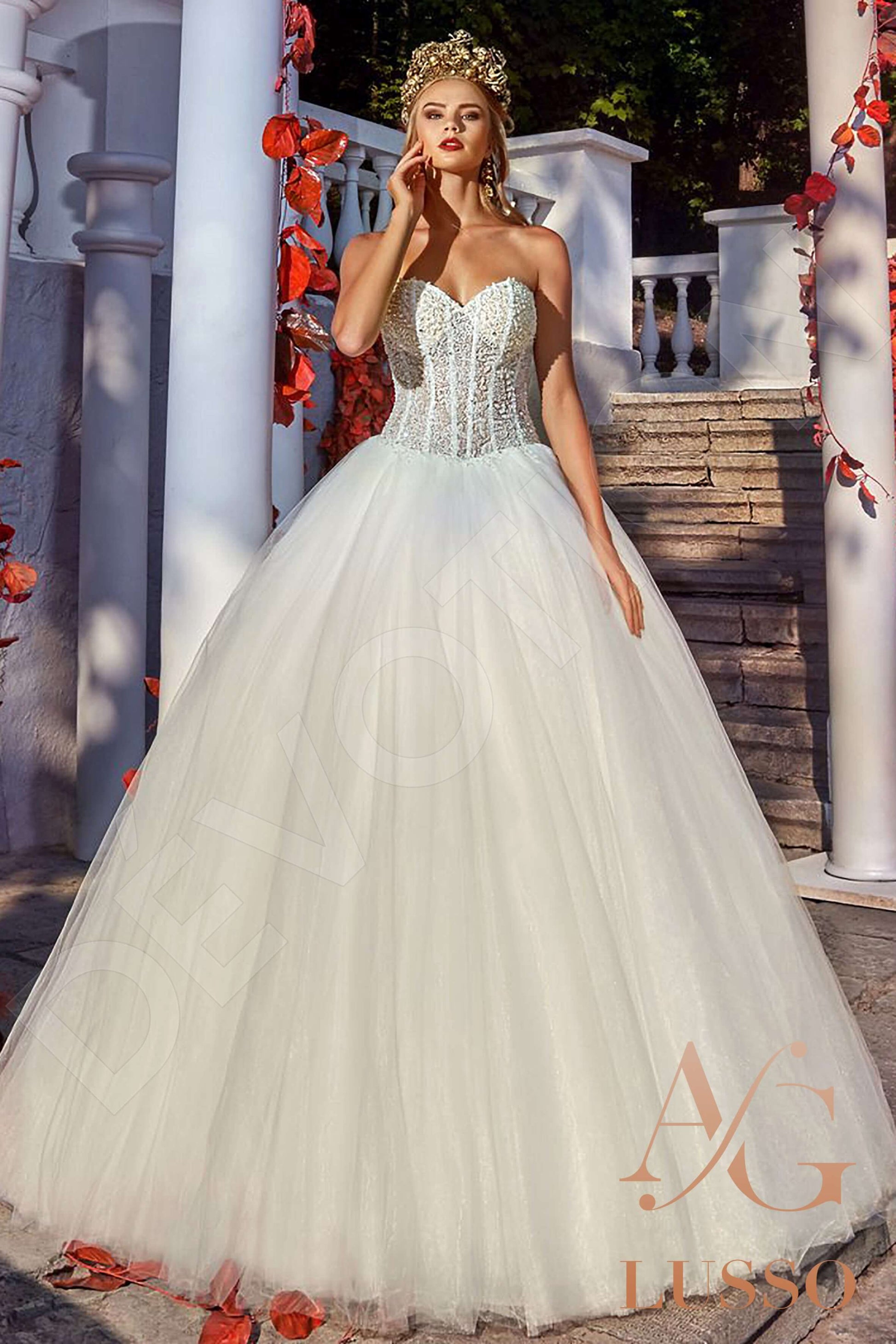 Maudina Princess/Ball Gown Sweetheart Milk Wedding dress