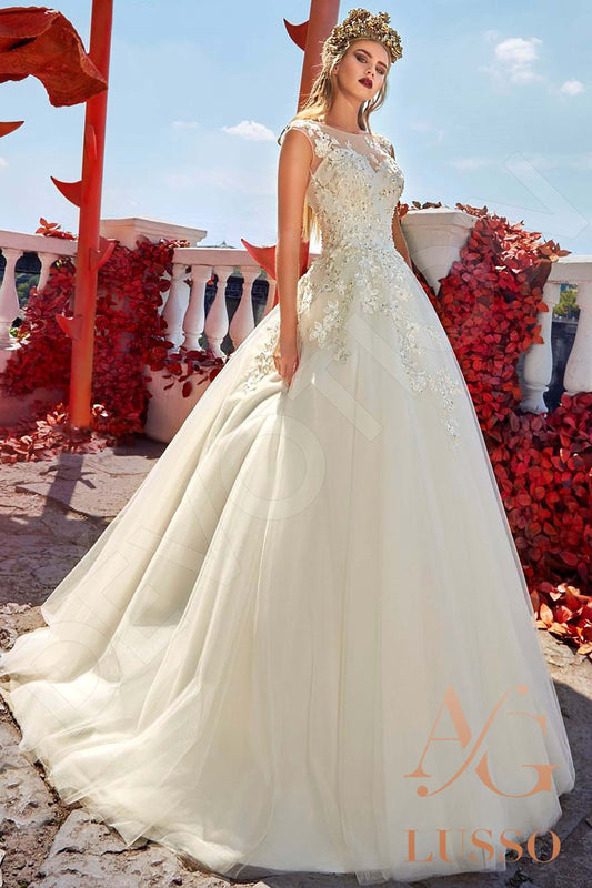 Keyra Princess/Ball Gown Boat/Bateau Milk Wedding dress