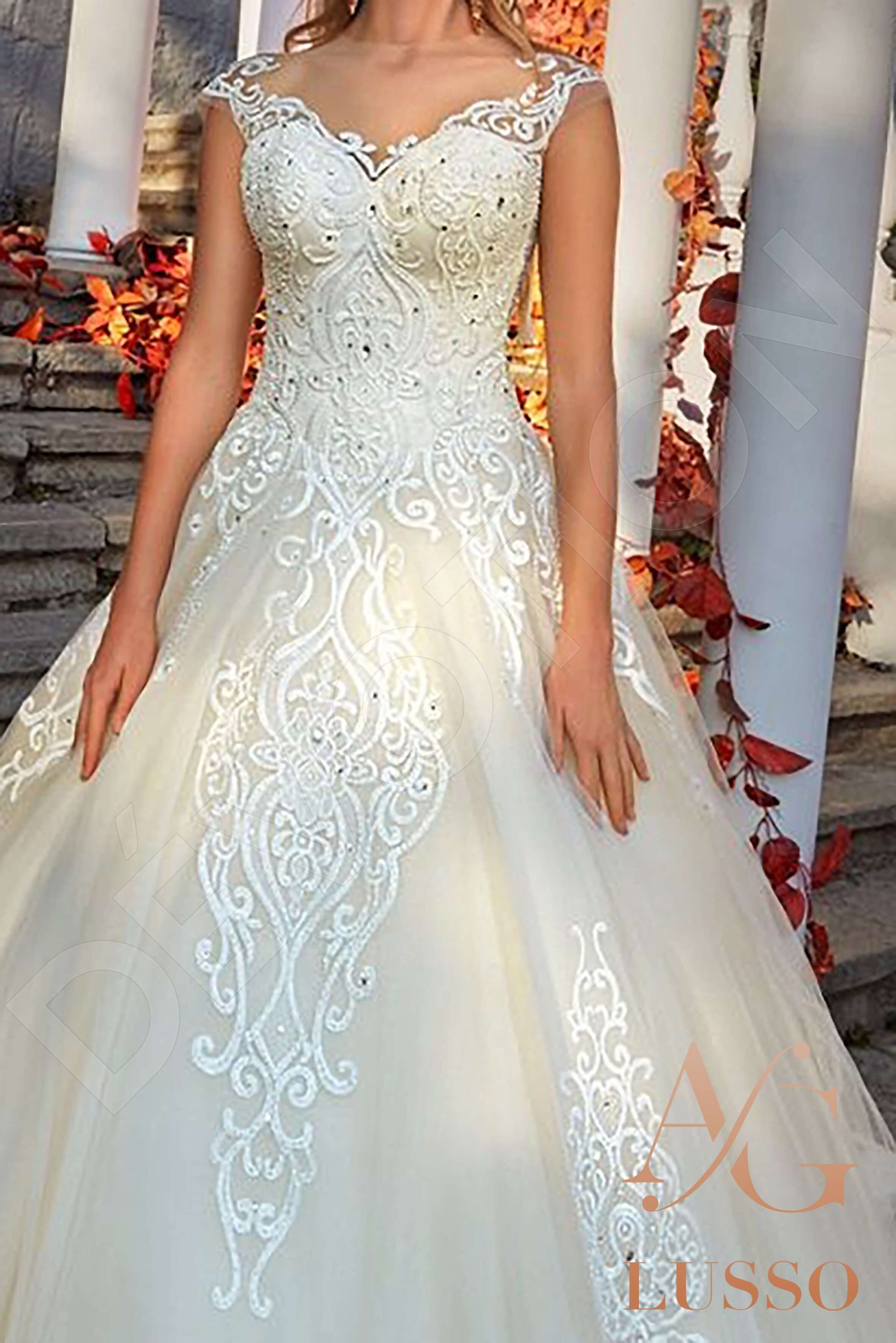 Melodia Princess/Ball Gown Illusion Milk Wedding dress