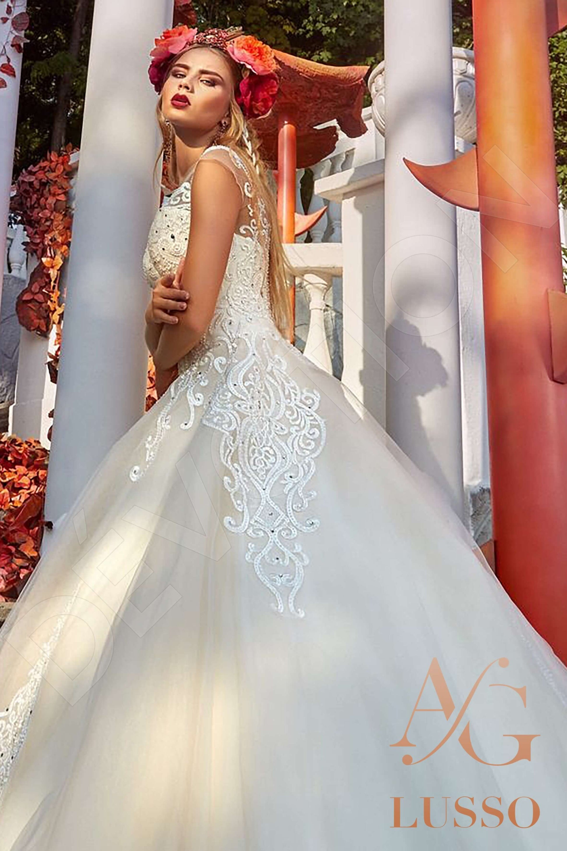 Melodia Princess/Ball Gown Illusion Milk Wedding dress