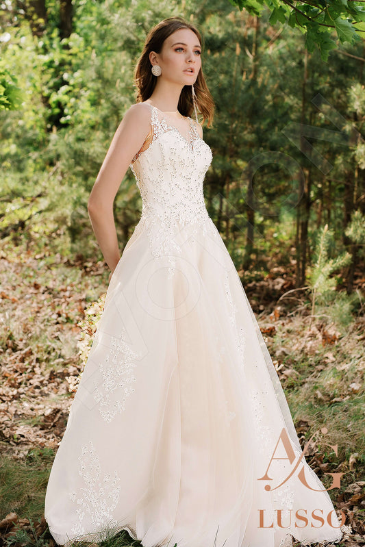 Ahava A-line Illusion Ivory Wedding dress