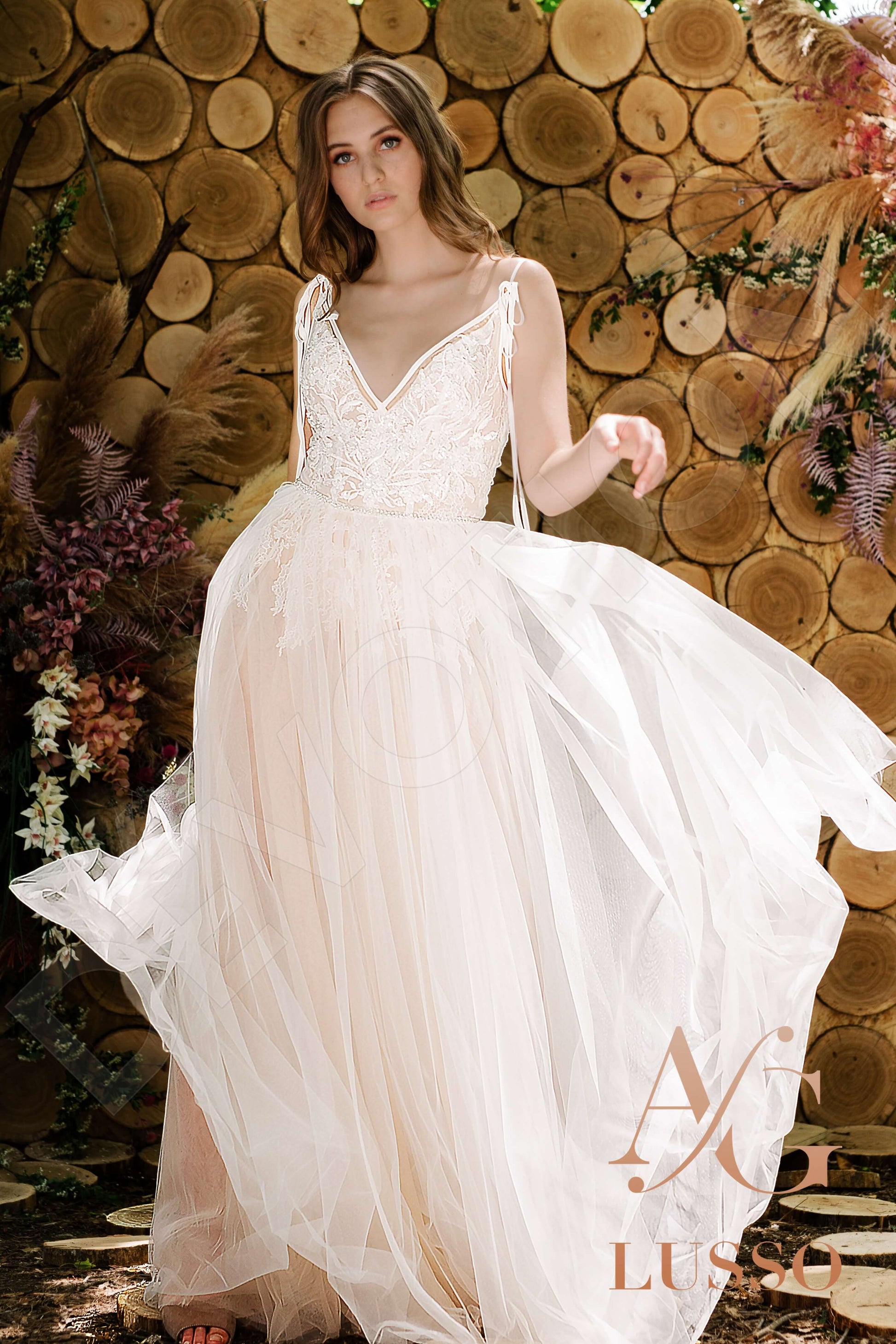 Bala A-line V-neck Ivory Wedding dress