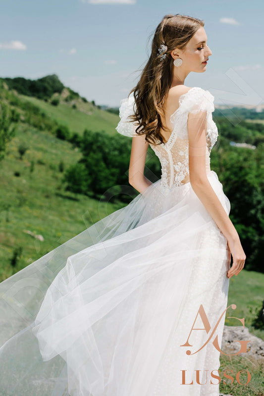 Edwina A-line Illusion Ivory Wedding dress