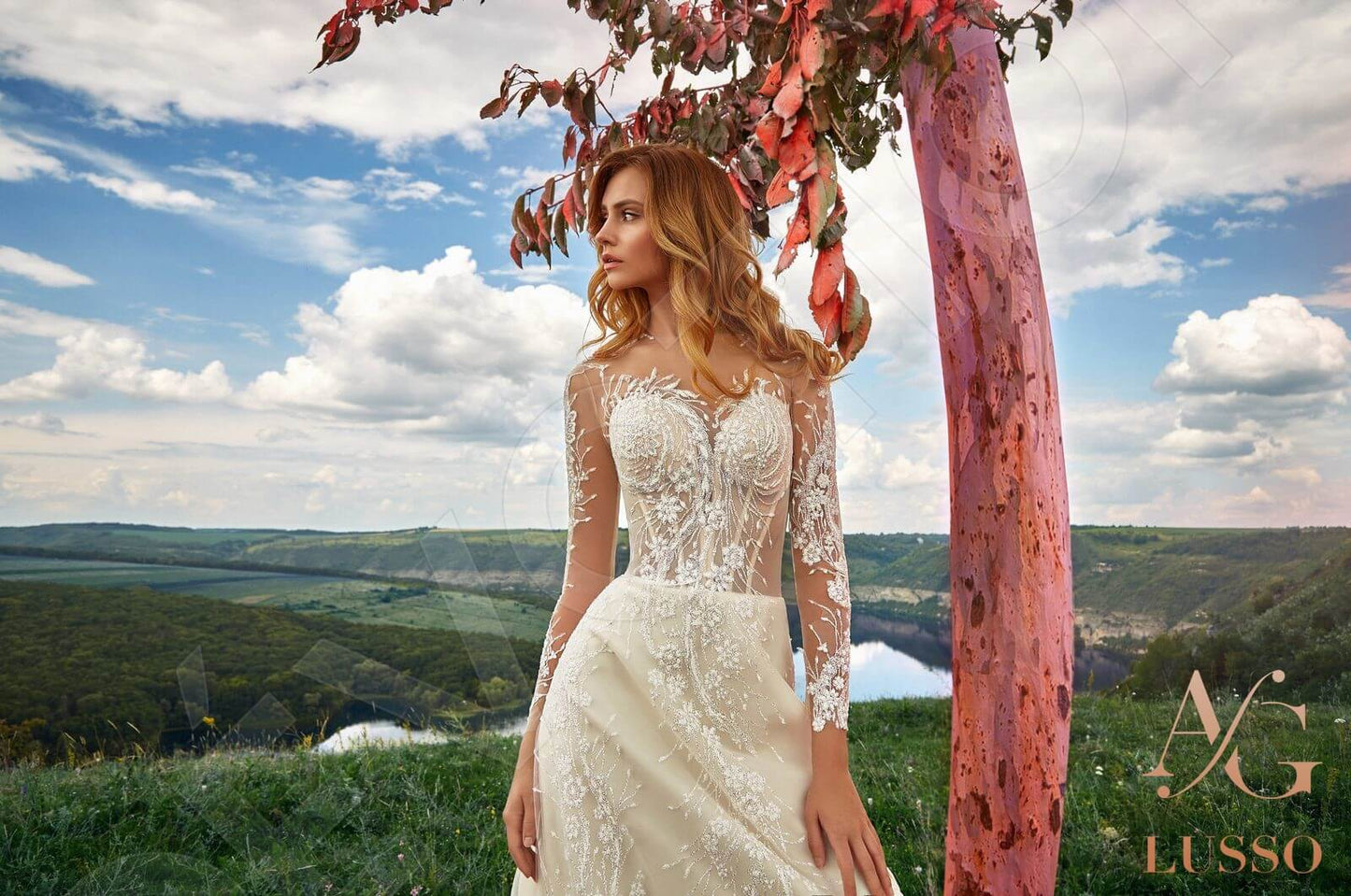 Kellice Lace up back A-line Long sleeve Wedding Dress 7