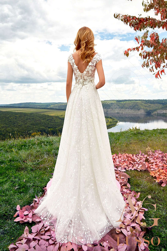 Marindina A-line V-neck Milk Wedding dress