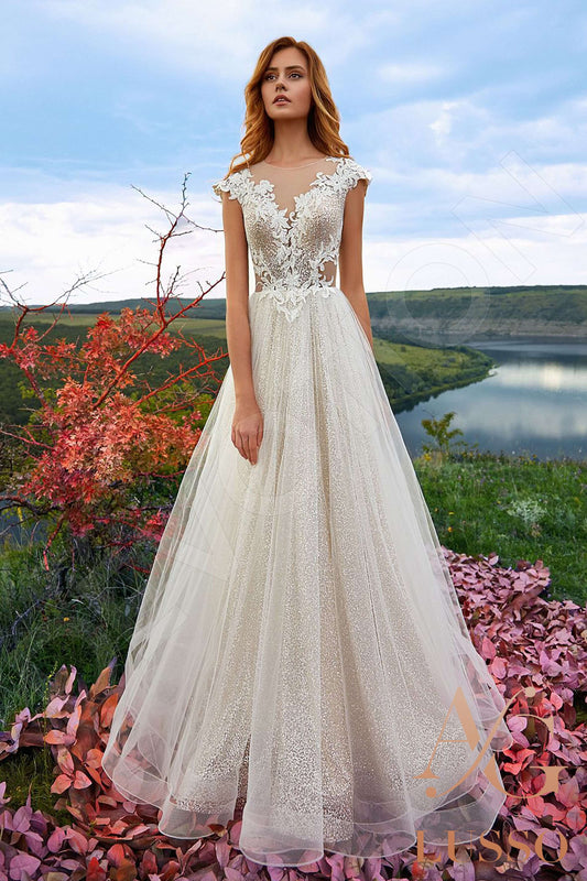 Alvinika A-line Illusion Milk Silver Wedding dress