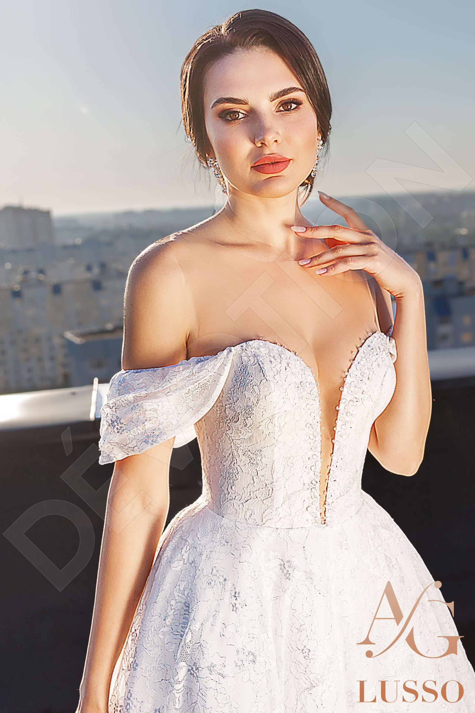 Kiley A-line Illusion Ivory Wedding dress