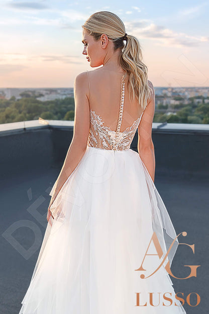 Reign Illusion back A-line Sleeveless Wedding Dress 3