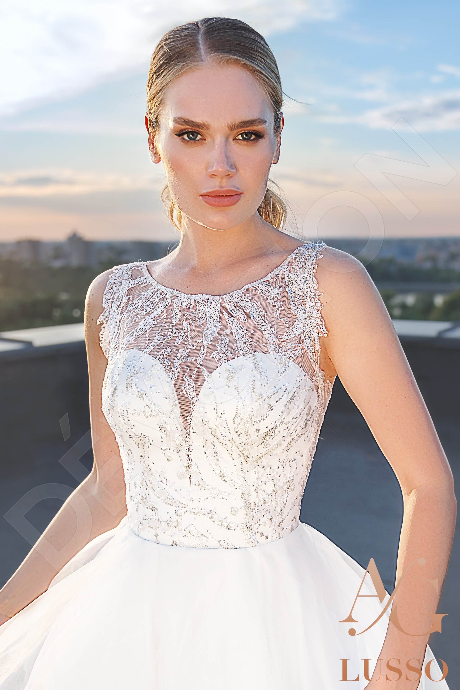 Reign A-line Jewel Ivory Wedding dress