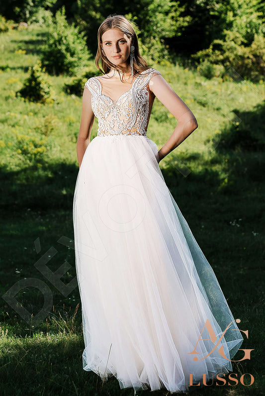 Laila A-line Illusion Ivory Wedding dress