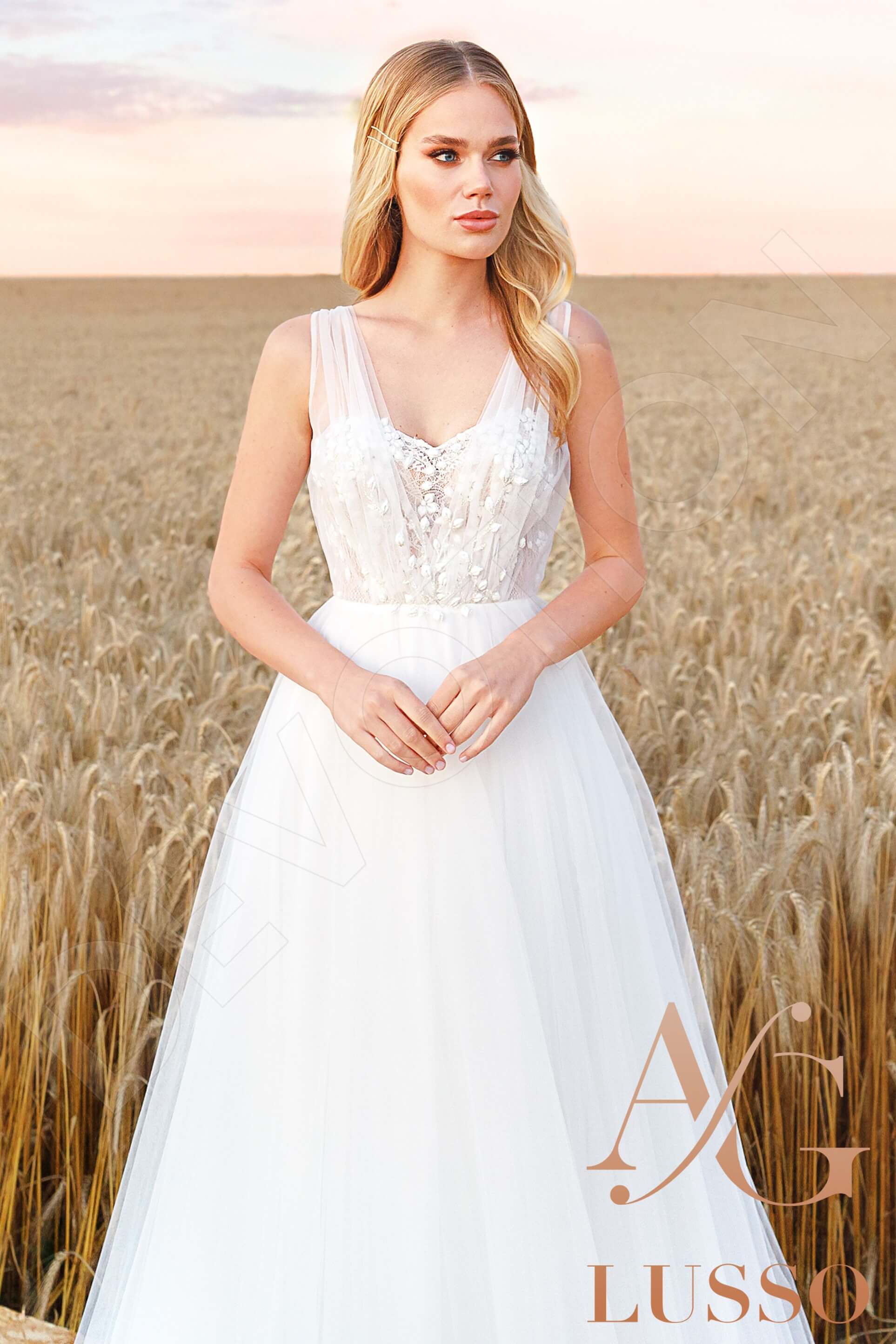 Tilly A-line V-neck Ivory Wedding dress