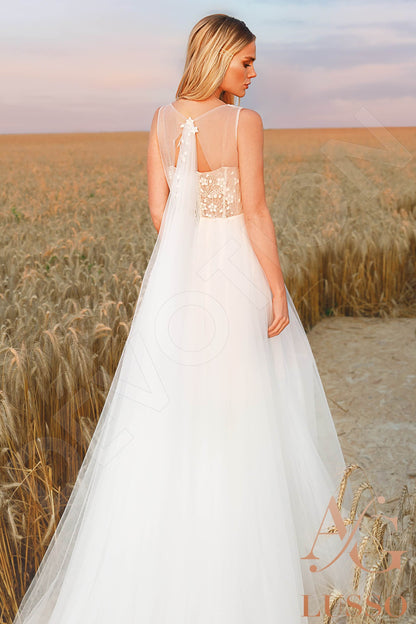 Tilly Illusion back A-line Sleeveless Wedding Dress 4