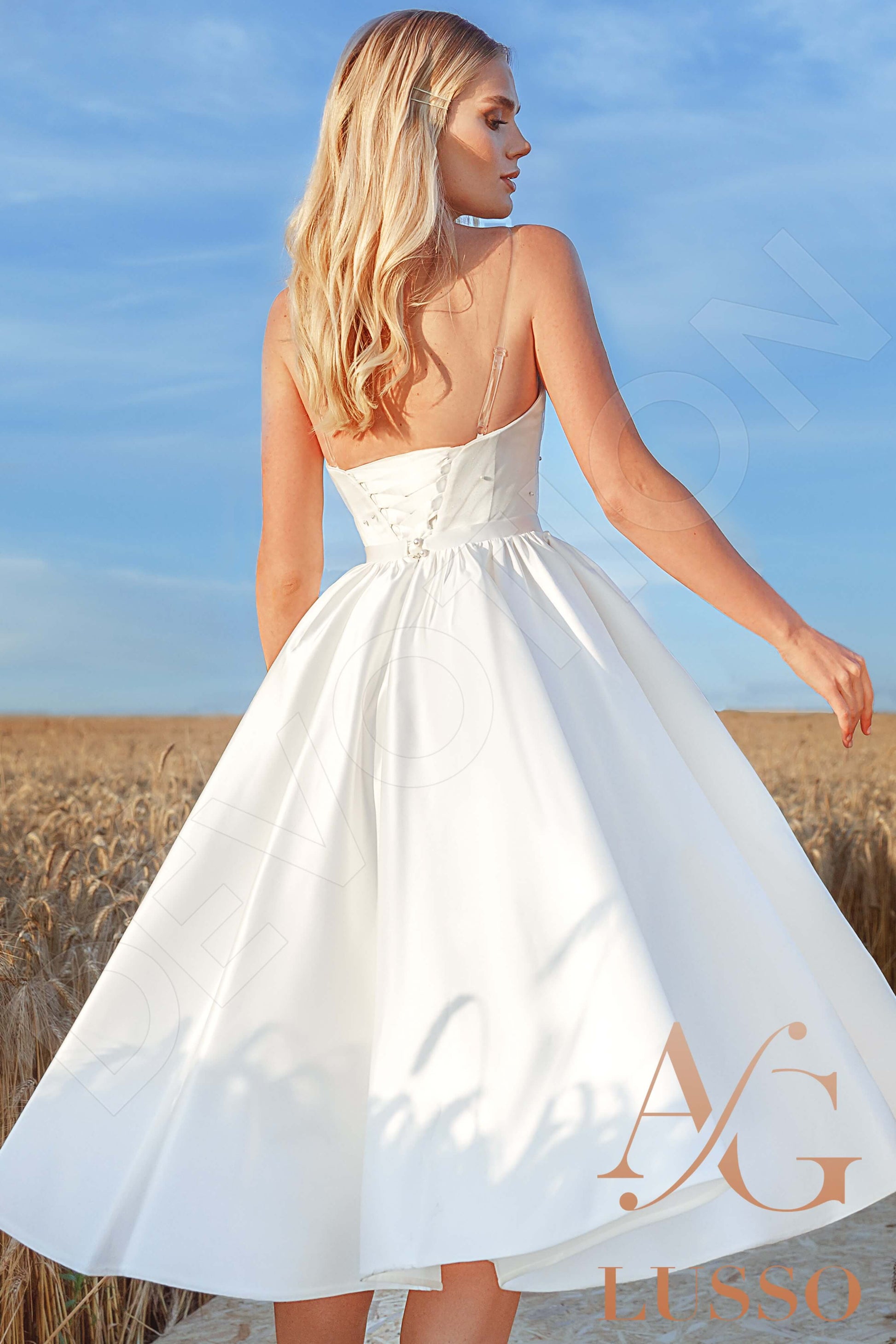 Tanvy A-line Semi-Sweetheart Ivory Wedding dress