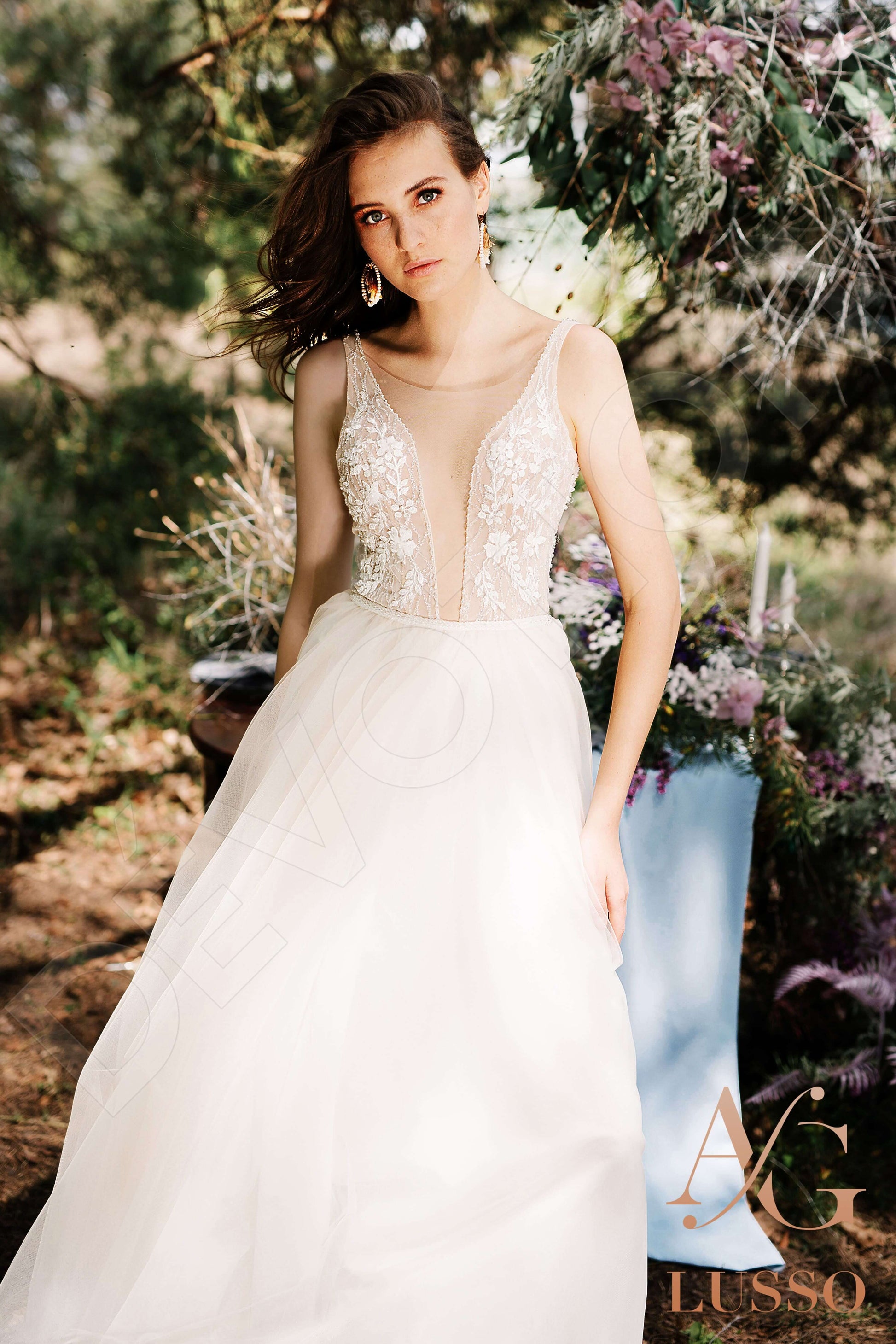 Larah A-line Illusion Ivory Wedding dress