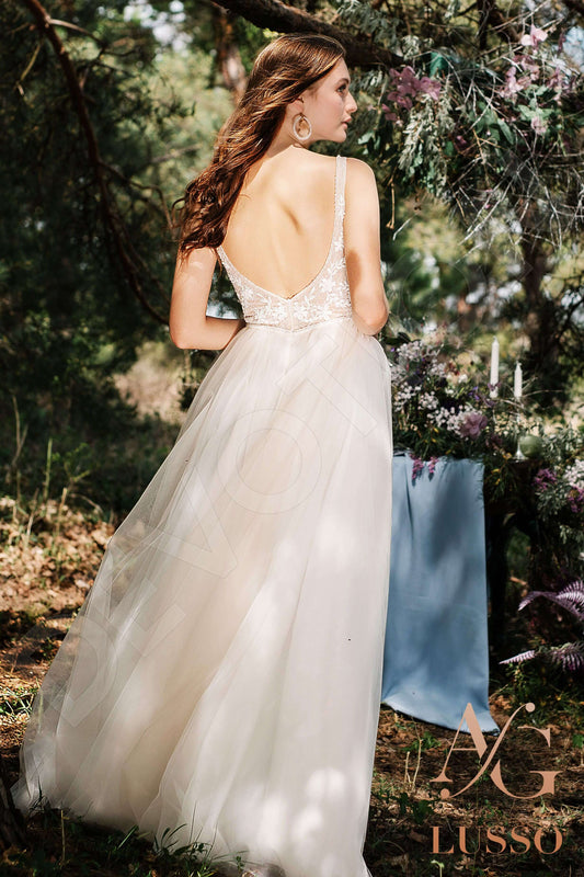 Larah A-line Illusion Ivory Wedding dress