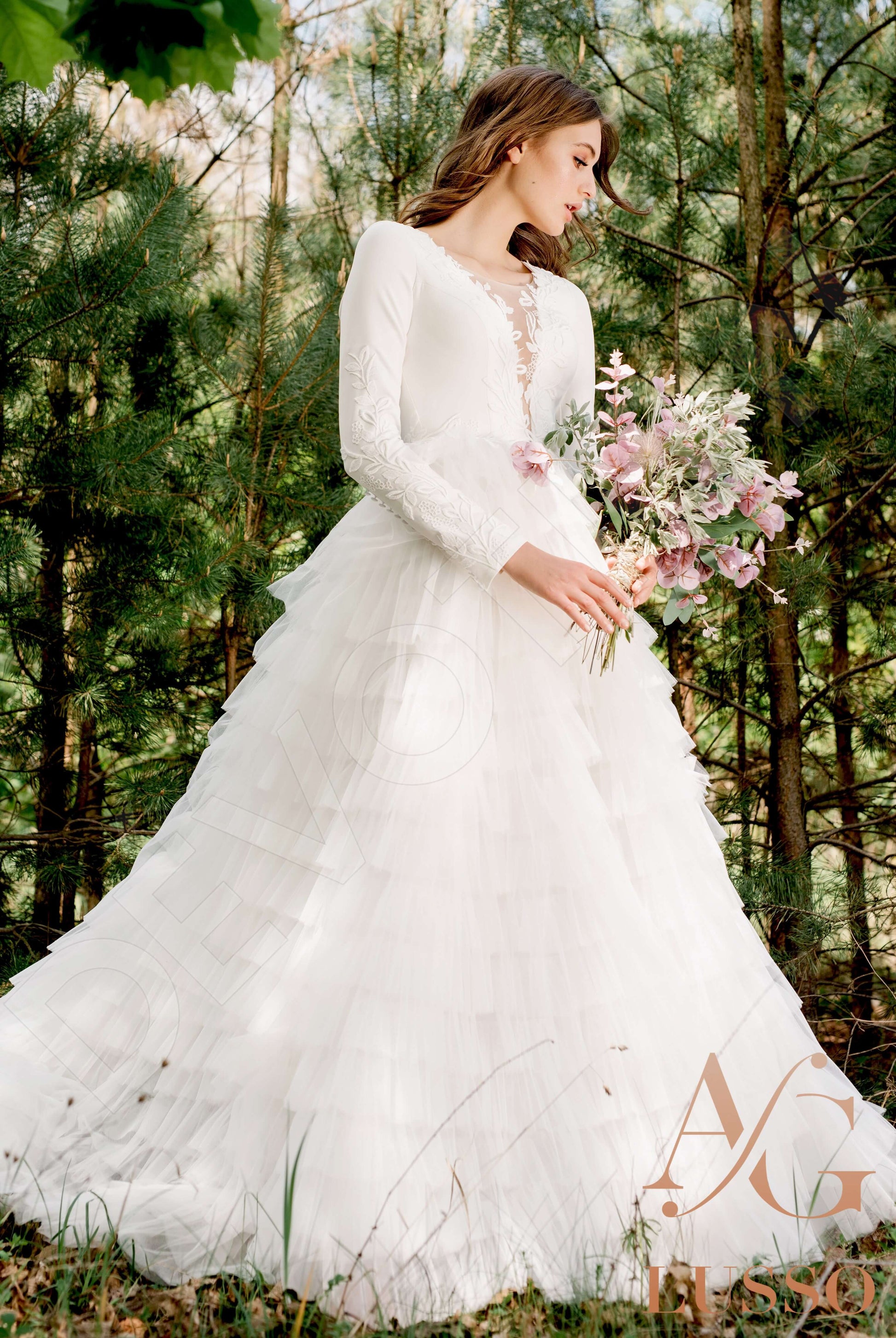 Teleisha Princess/Ball Gown Illusion Ivory Wedding dress