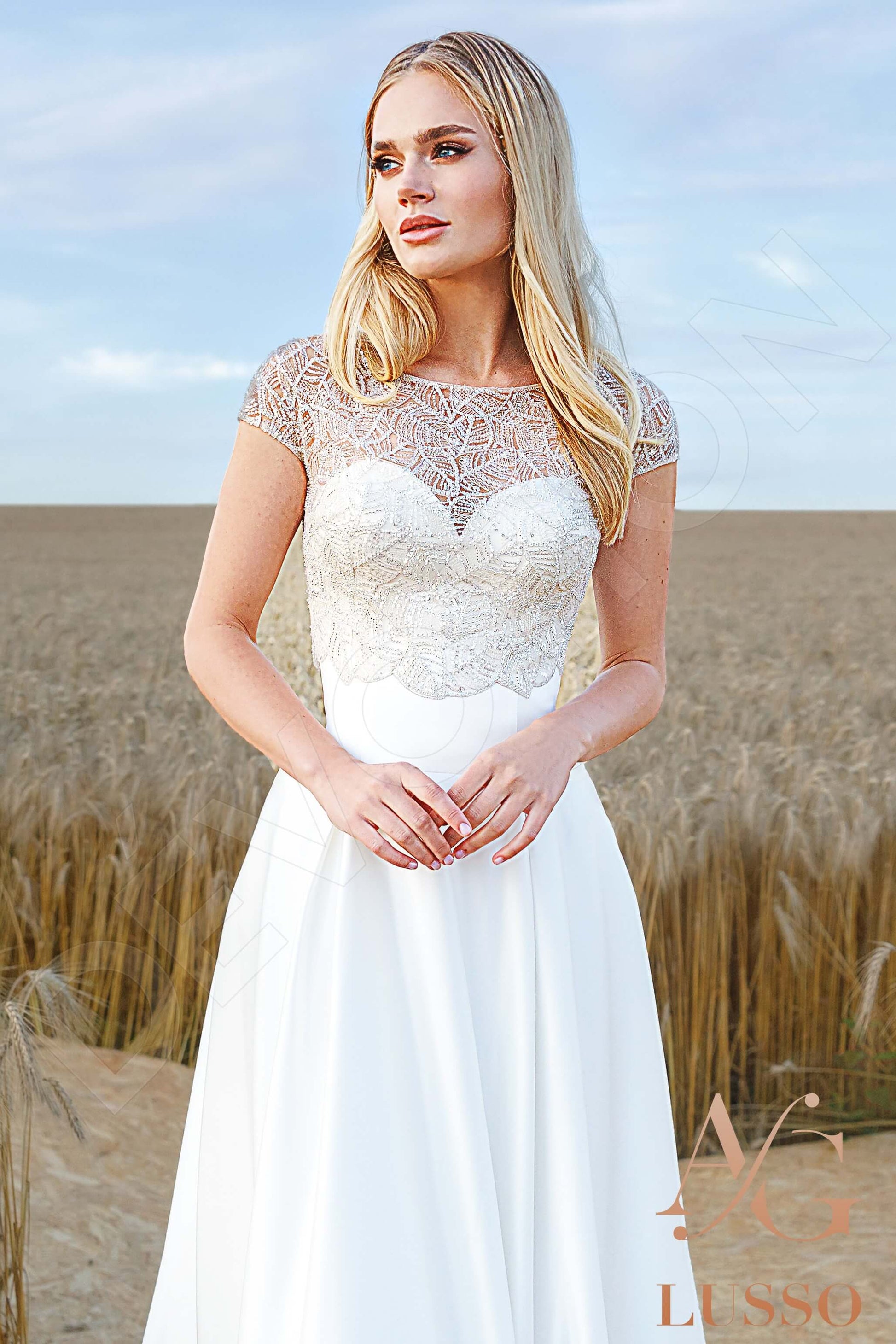 Emani A-line Jewel Ivory Wedding dress