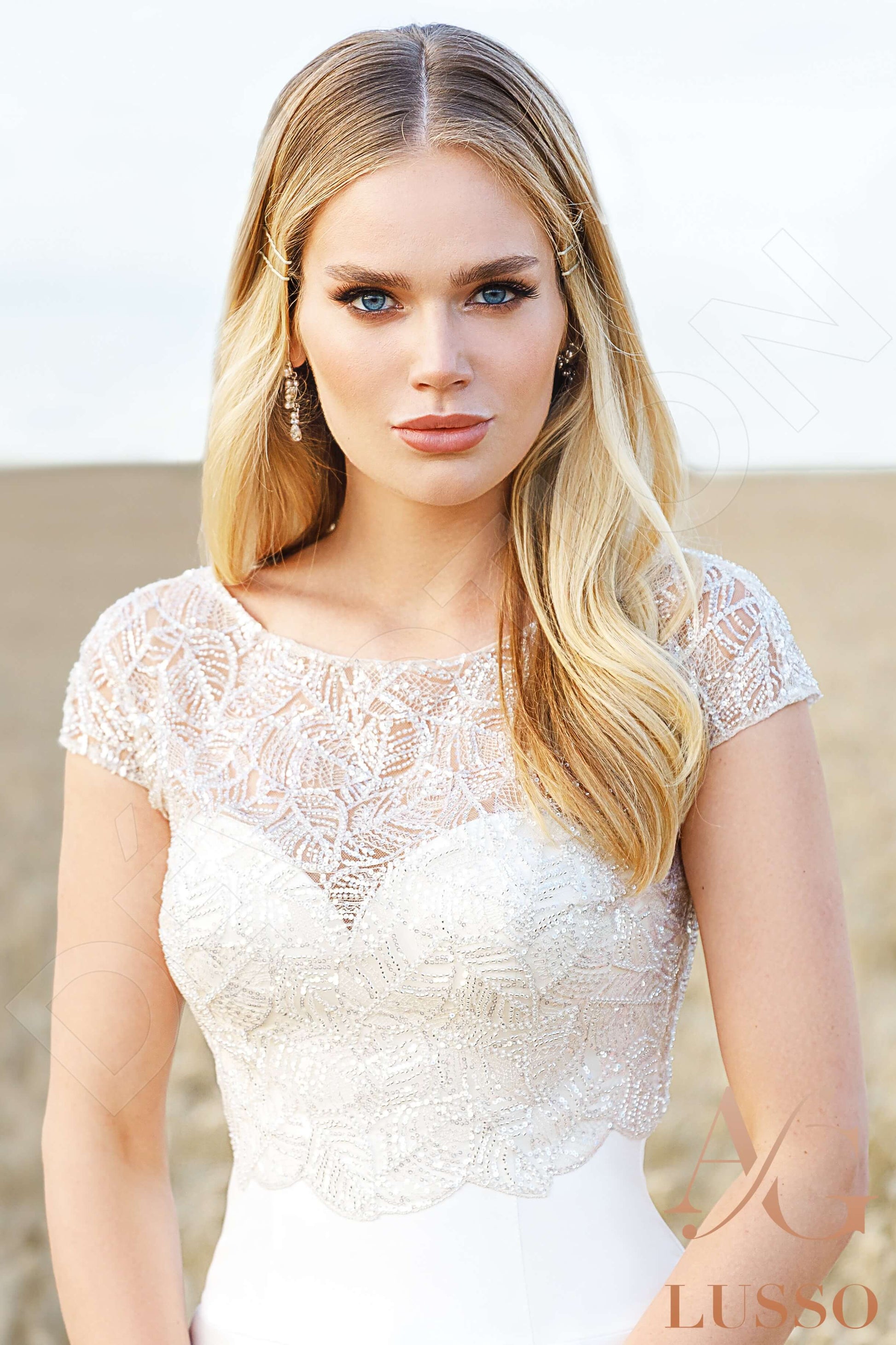 Emani A-line Jewel Ivory Wedding dress