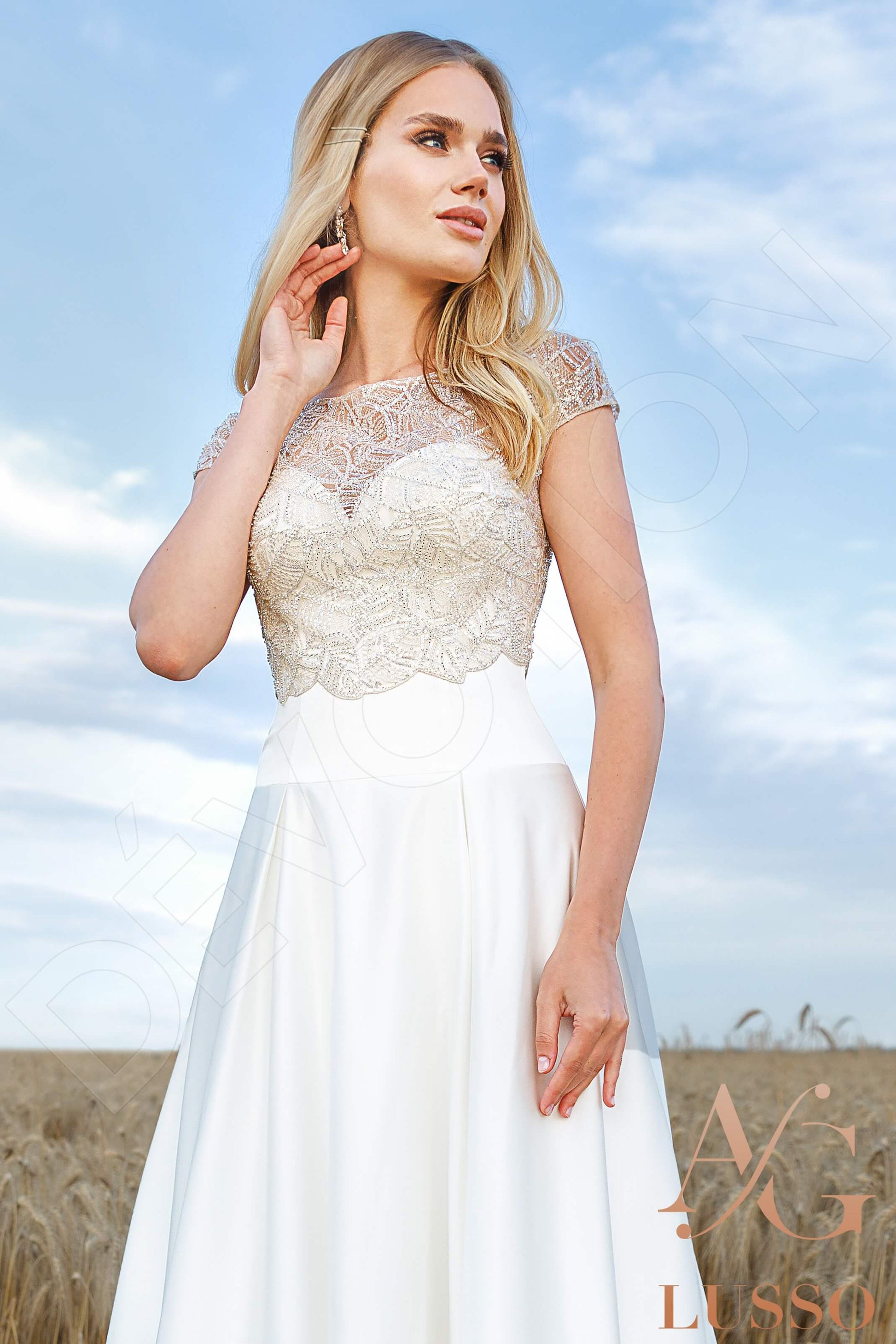 Emani A-line Jewel Ivory Wedding dress