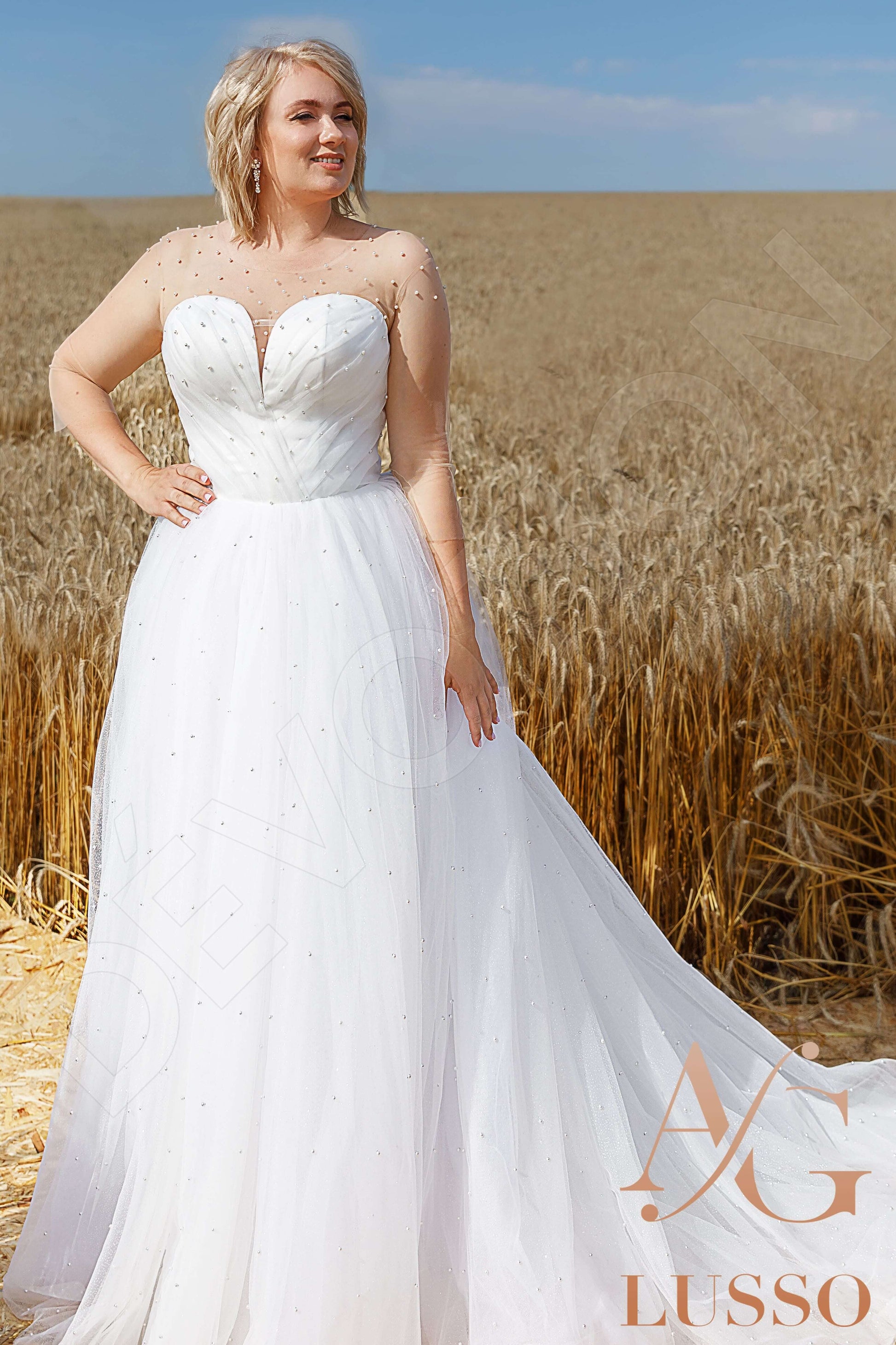 Vida A-line Jewel Ivory Wedding dress