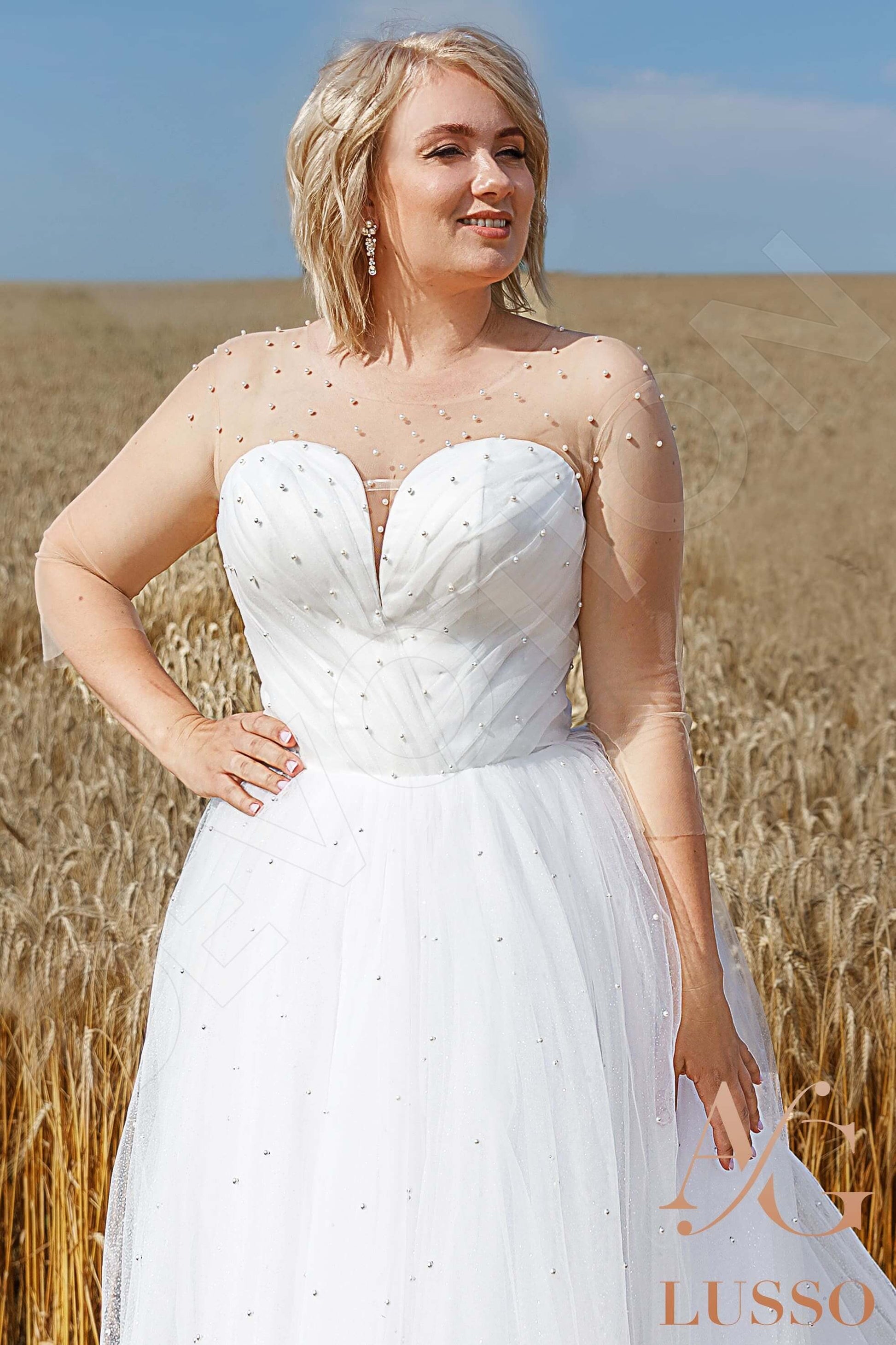 Vida A-line Jewel Ivory Wedding dress