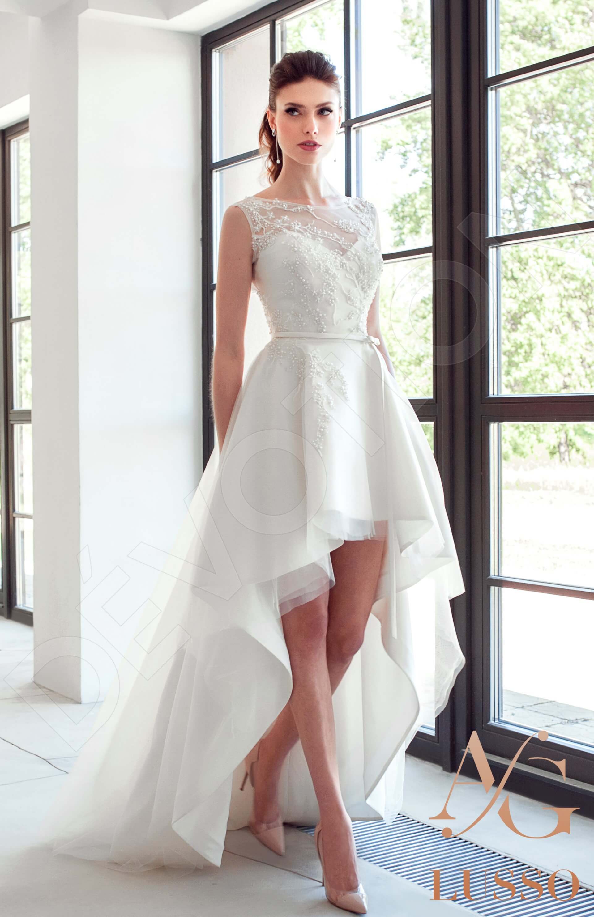 Elen A-line Boat/Bateau Mediumivory Wedding dress