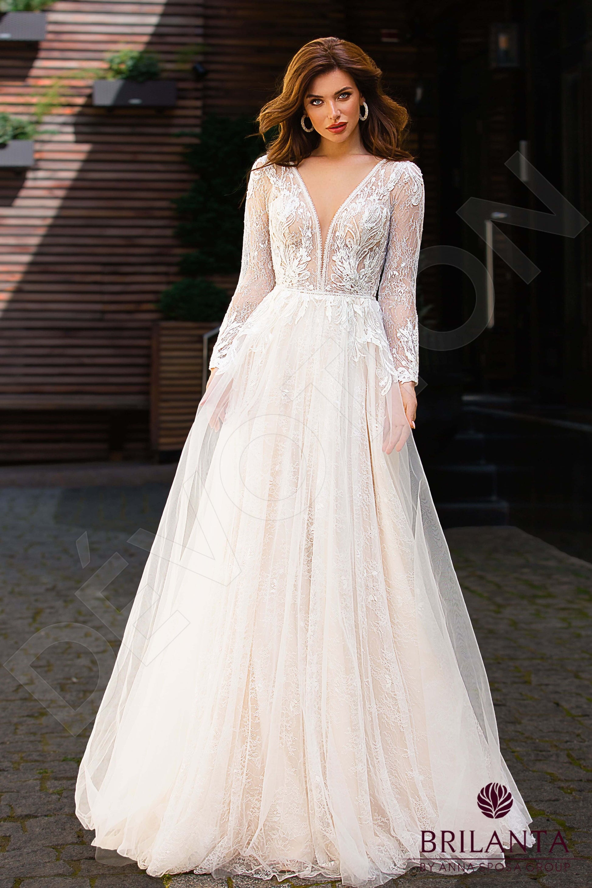 Judy A-line Illusion Ivory Nude Wedding dress