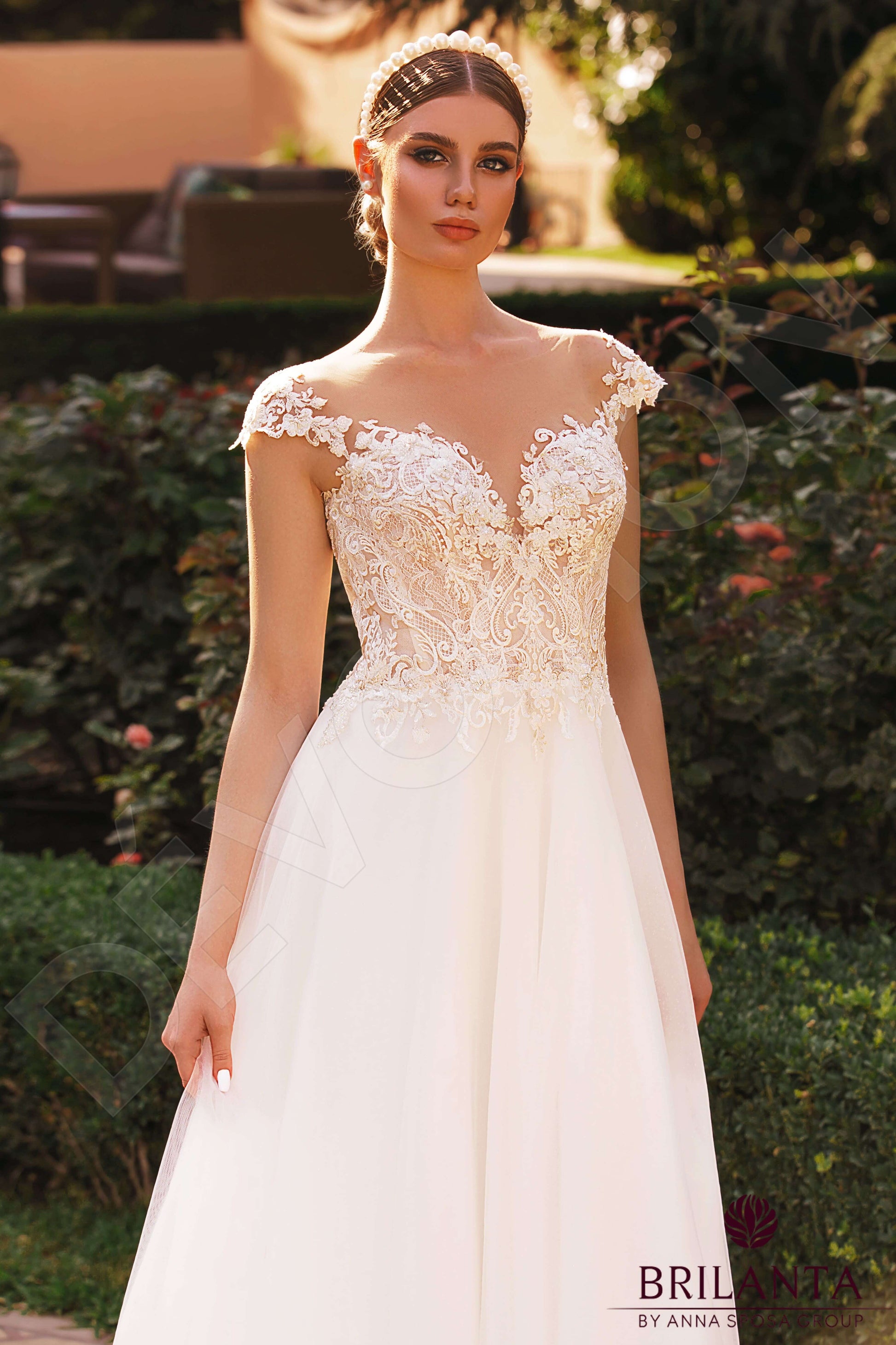 Lotinna A-line Illusion Milk Nude Wedding dress