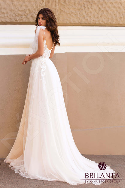 Orfeya Open back A-line Straps Wedding Dress Back