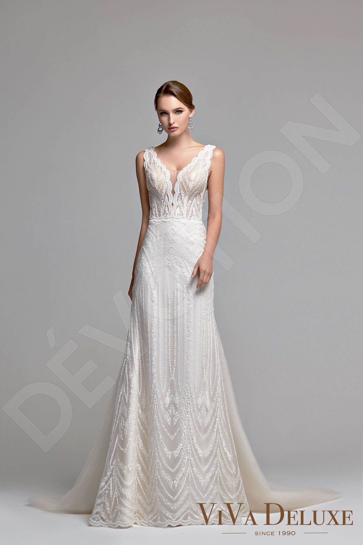 Vivena Open back A-line Sleeveless Wedding Dress 7