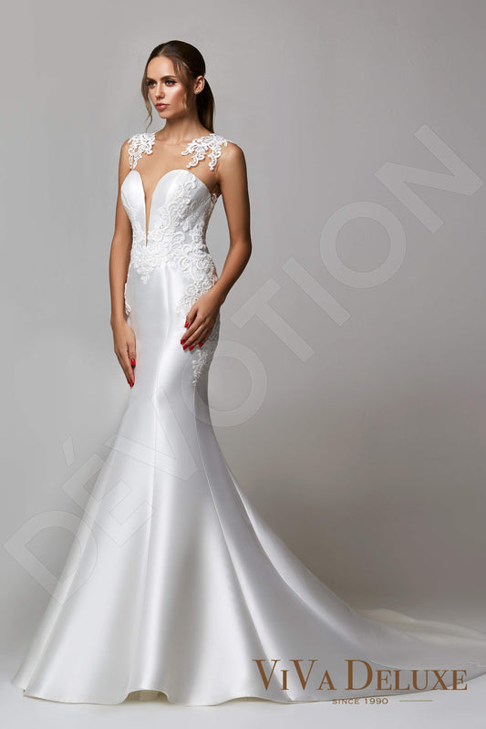 Angel Trumpet/Mermaid Illusion Ivory Wedding dress