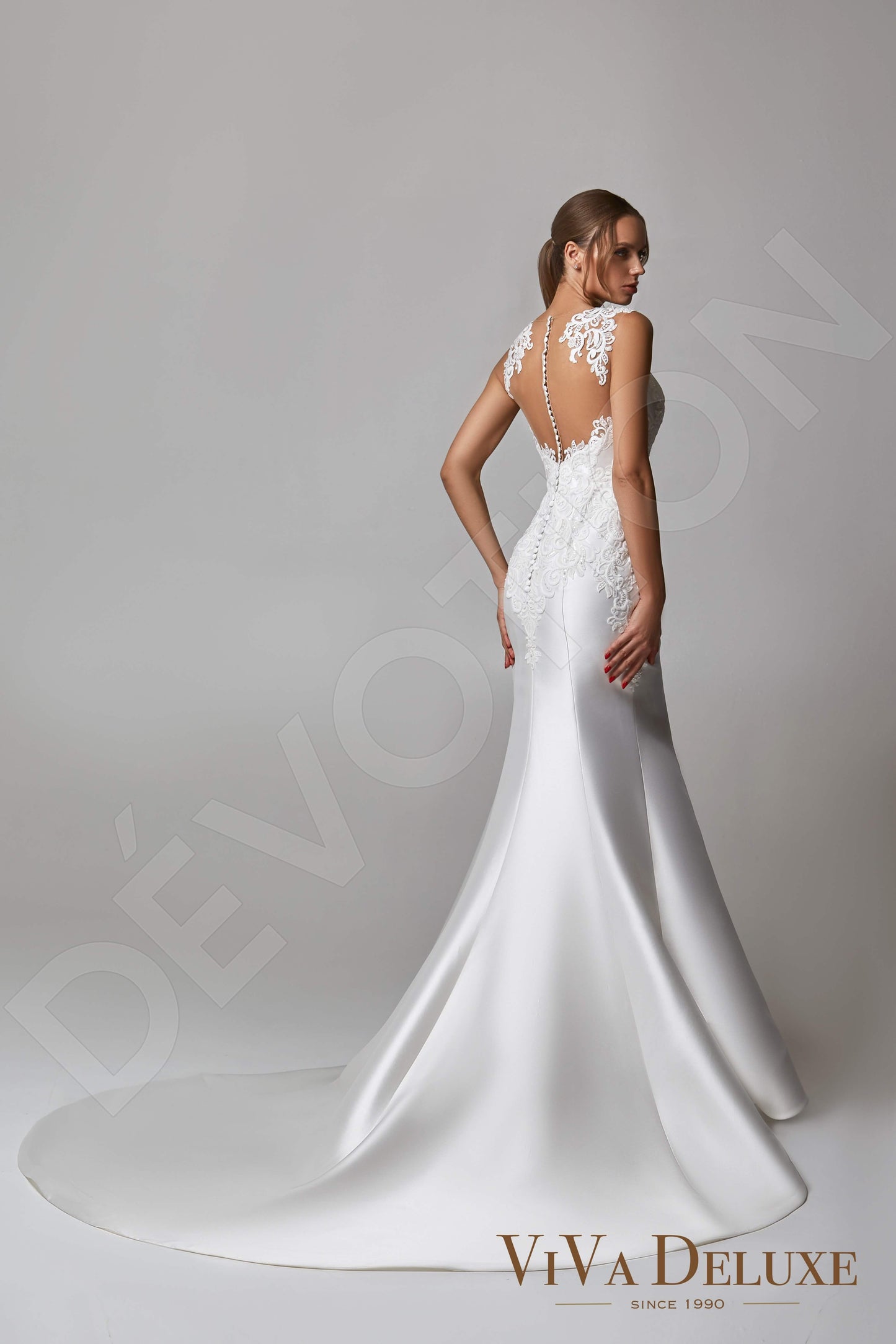 Angel Illusion back Trumpet/Mermaid Sleeveless Wedding Dress 6