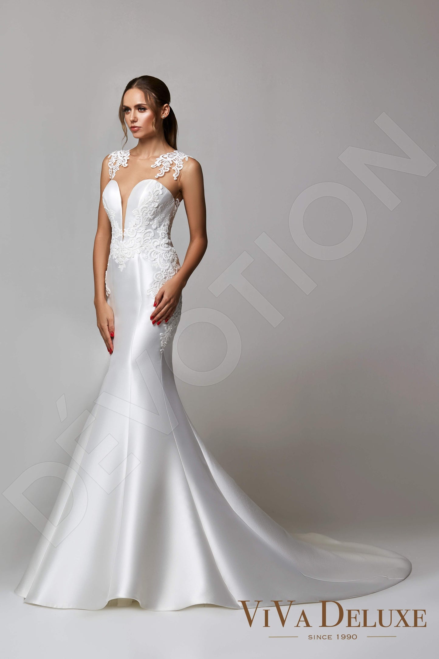 Angel Illusion back Trumpet/Mermaid Sleeveless Wedding Dress 7