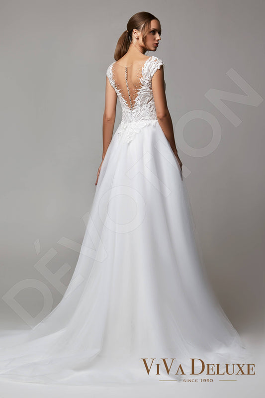 Anna A-line Illusion Ivory Wedding Dress