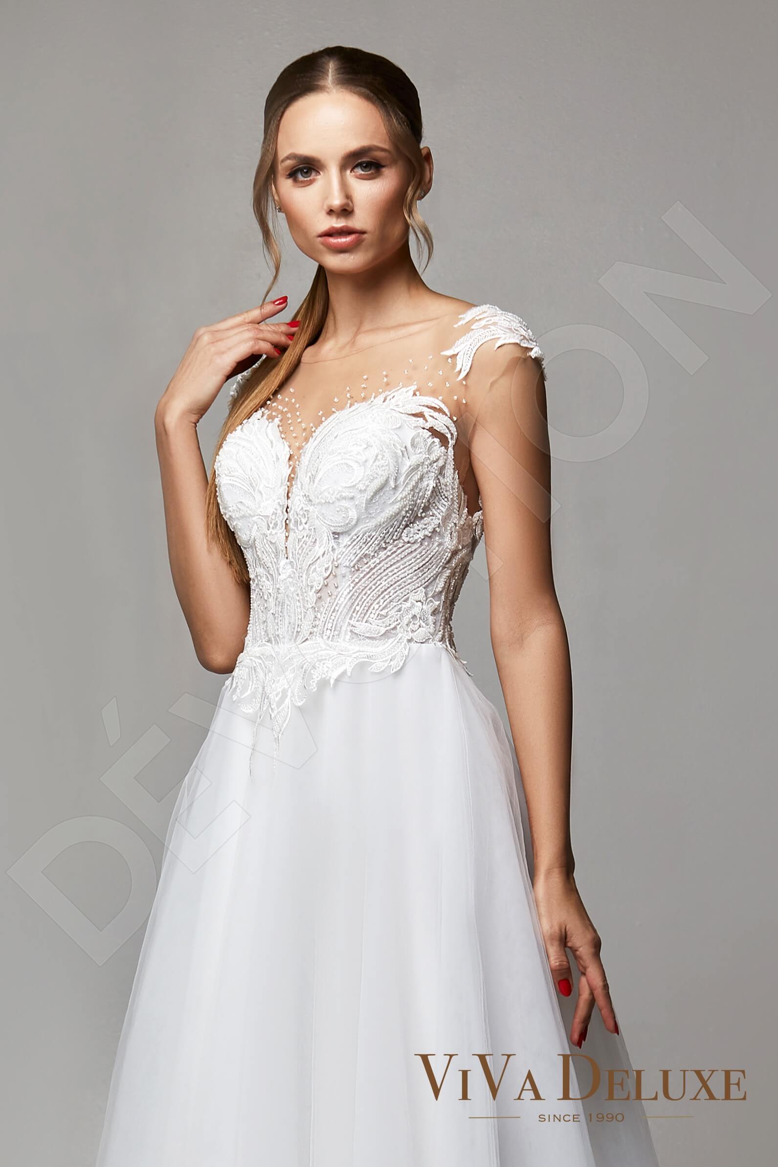 Anna A-line Illusion Ivory Wedding Dress