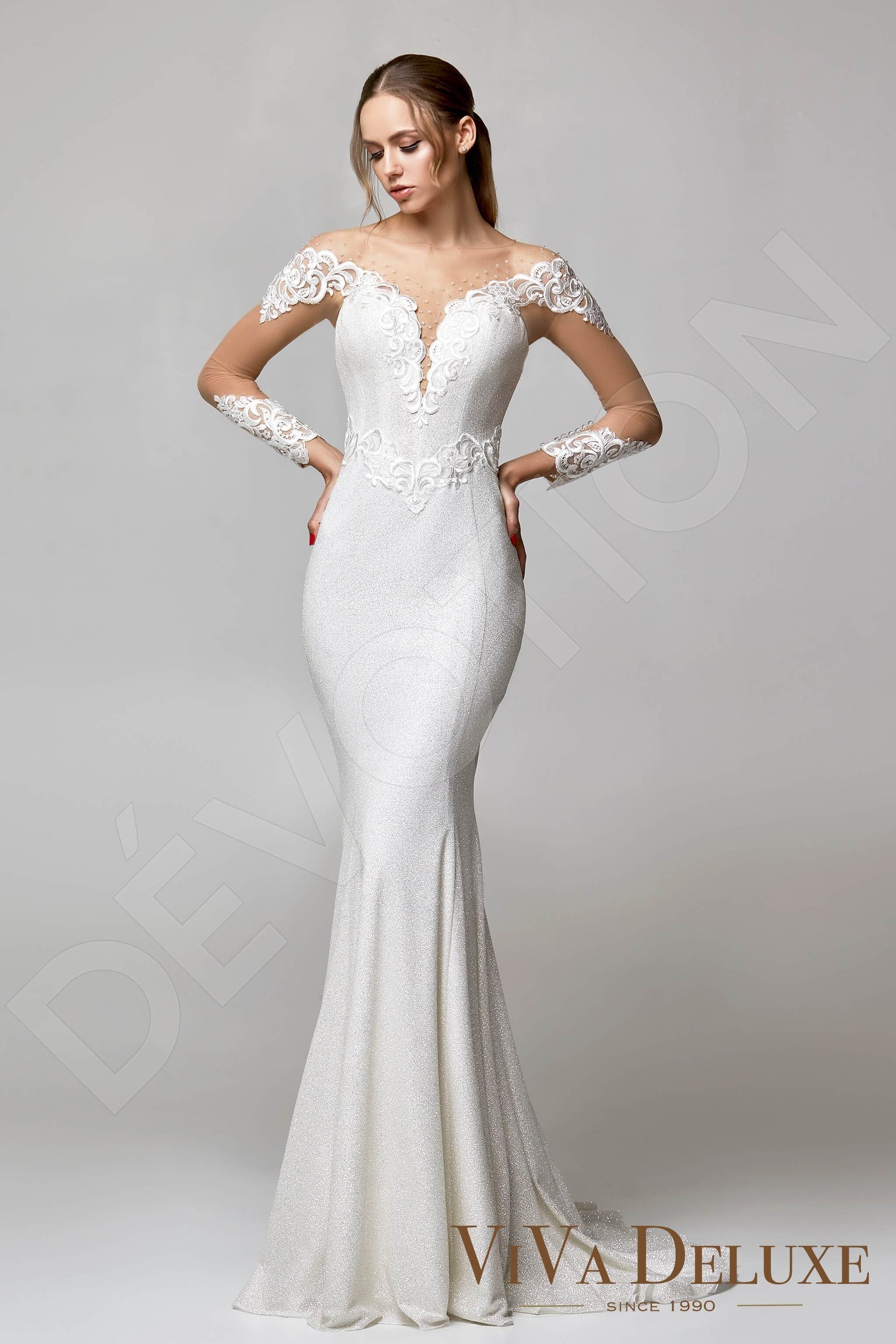 Violis Trumpet/Mermaid Illusion Ivory Wedding dress