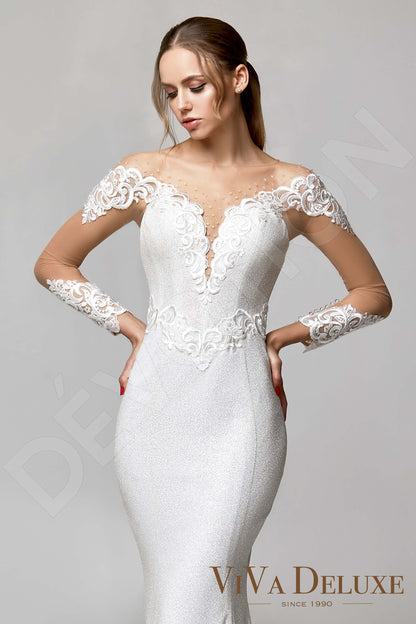 Violis Illusion back Trumpet/Mermaid Long sleeve Wedding Dress 2