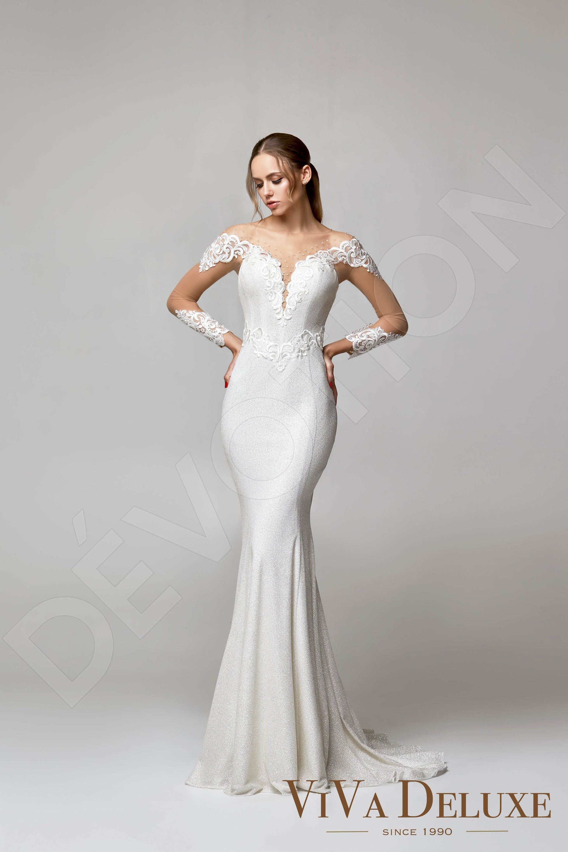 Violis Trumpet/Mermaid Illusion Ivory Wedding dress