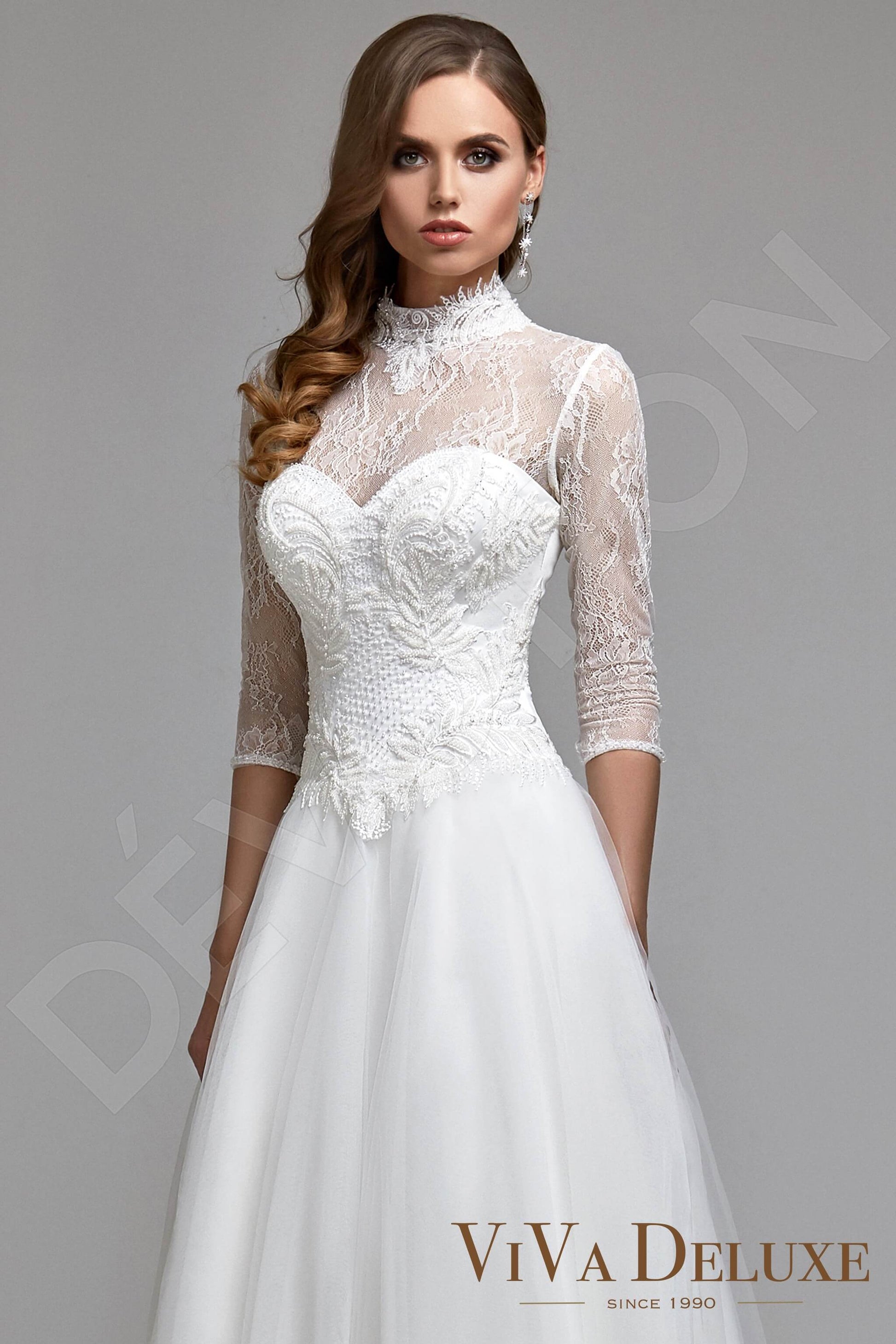 Vanesia A-line High neck Ivory Wedding dress