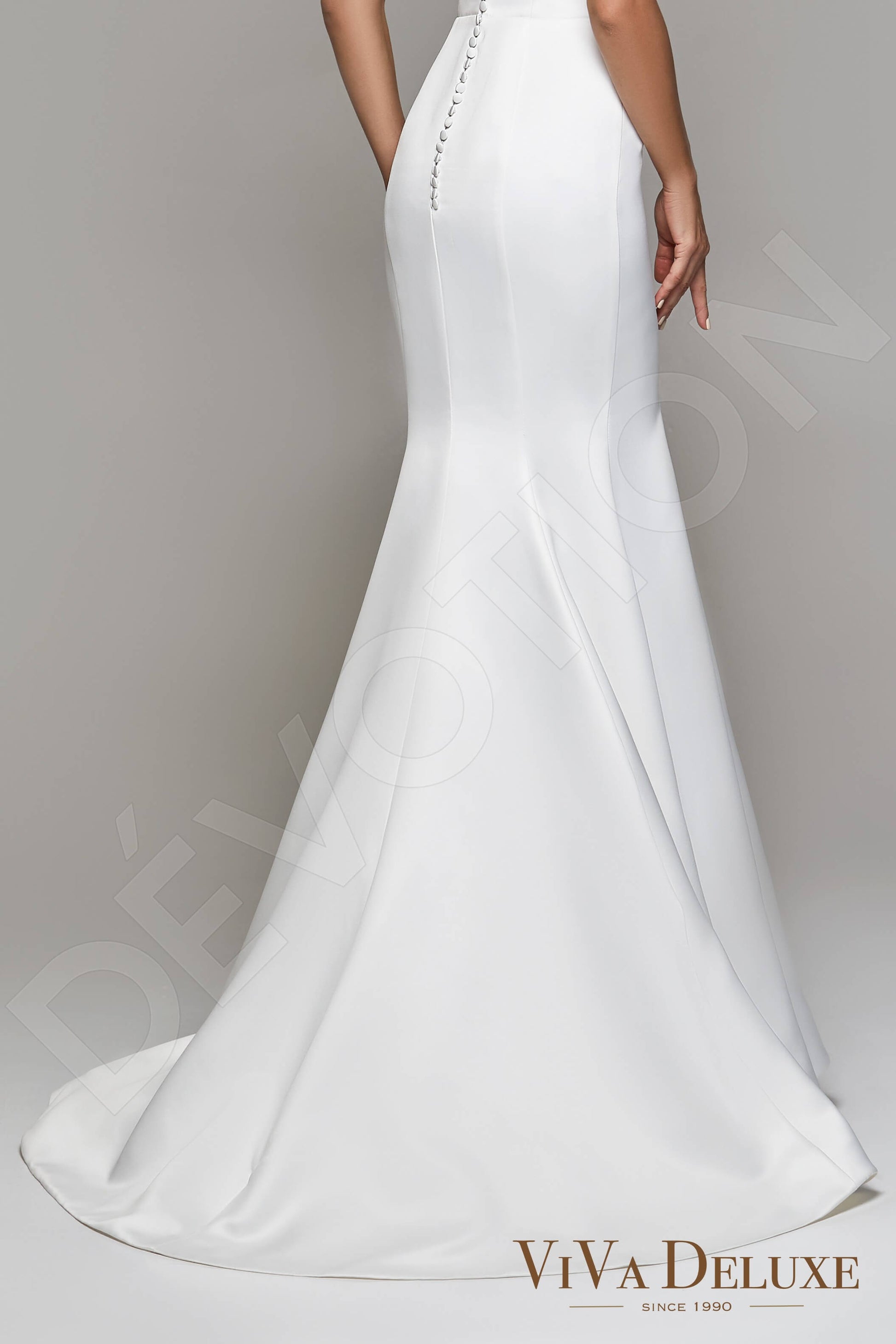 Demie Trumpet/Mermaid V-neck Ivory Wedding dress