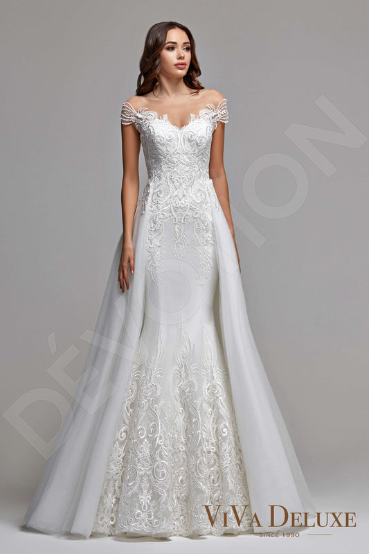 Donnelle Trumpet/Mermaid Illusion Ivory Wedding dress