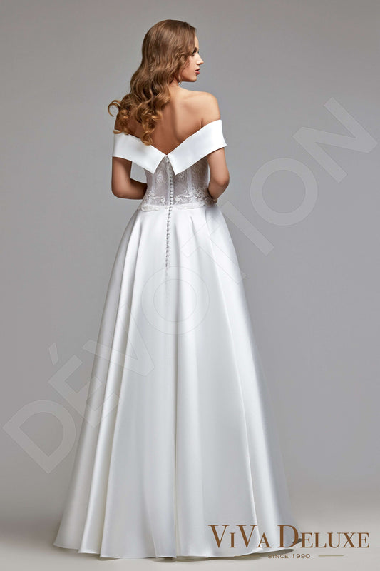 Petra A-line Off-shoulder/Drop shoulders Ivory Wedding dress