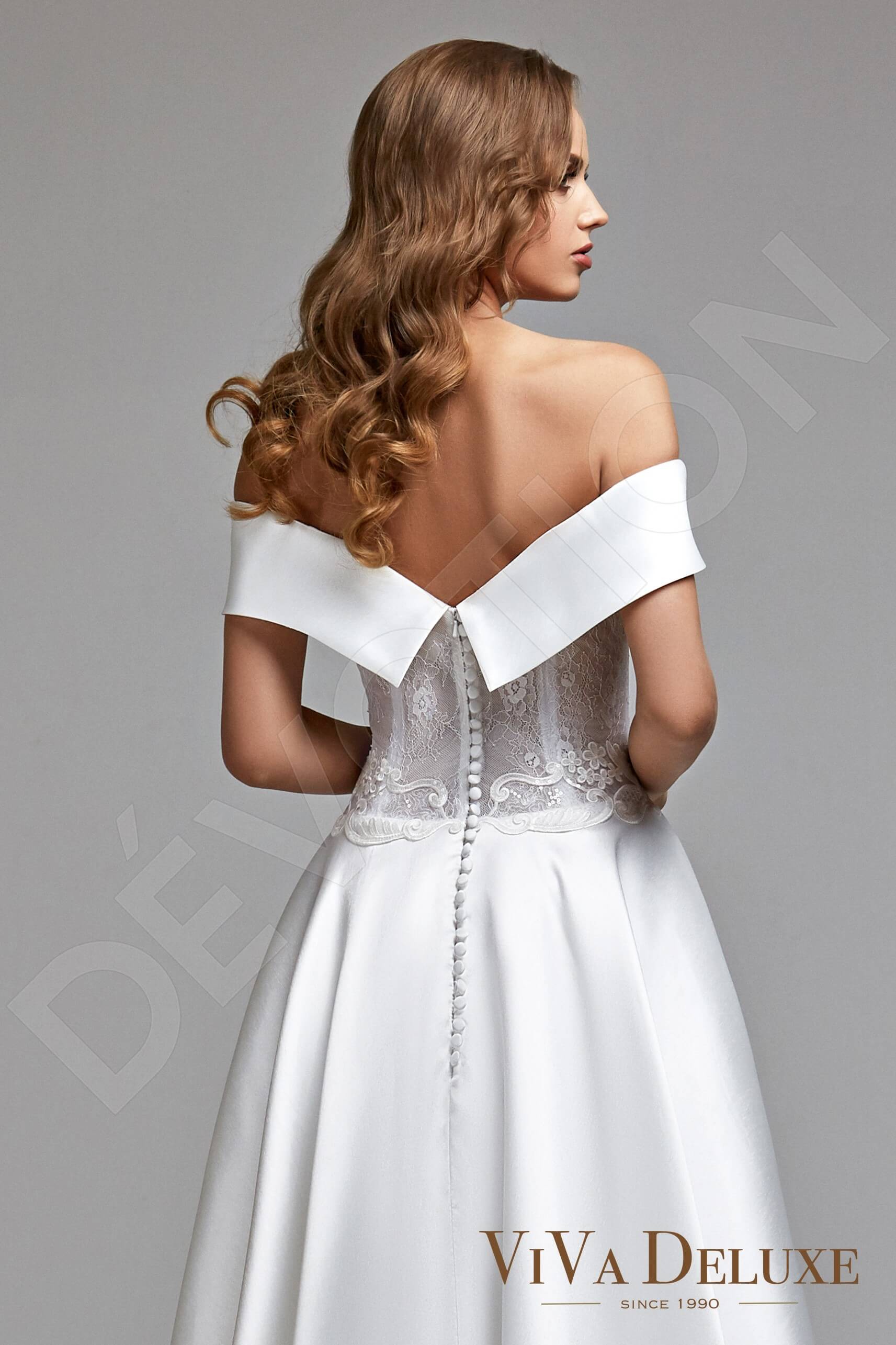 Petra A-line Off-shoulder/Drop shoulders Ivory Wedding dress