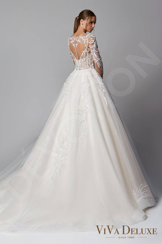 Eveline Princess/Ball Gown Illusion Ivory Nude Wedding dress