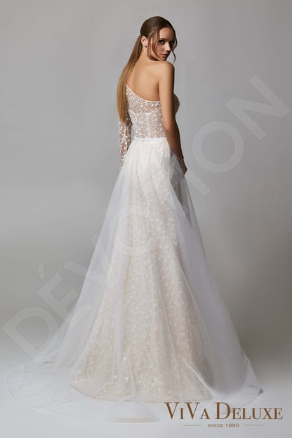 Gertina Open back Trumpet/Mermaid One sleeve Wedding Dress Back