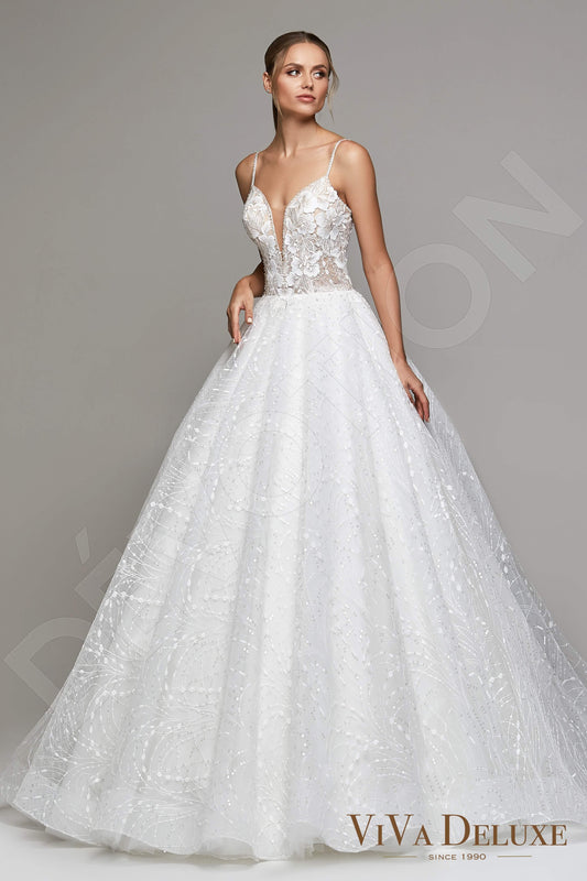 Glorie Princess/Ball Gown V-neck Ivory Wedding dress