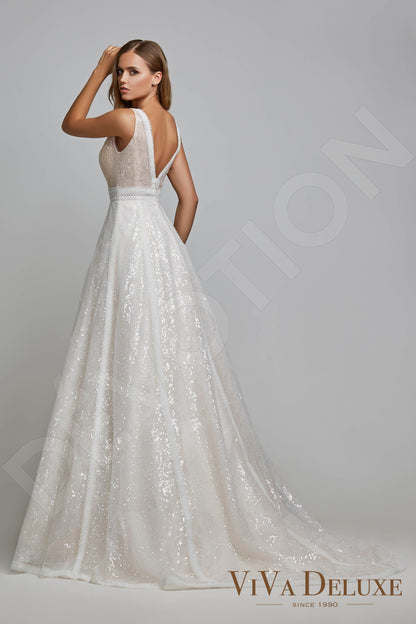 Nikoletina Open back A-line Sleeveless Wedding Dress Back