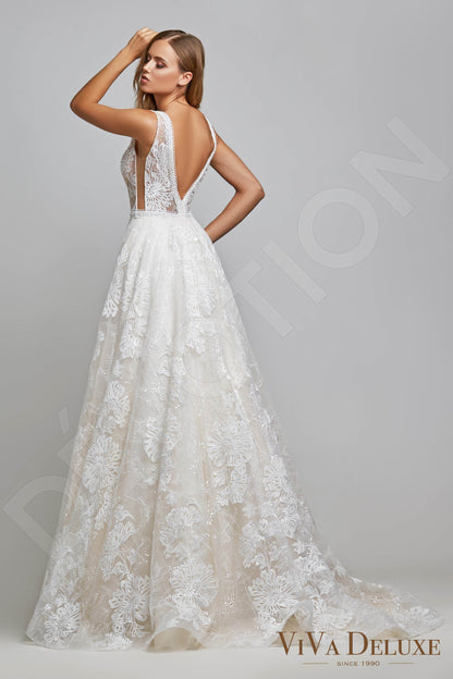 Lilo Open back A-line Sleeveless Wedding Dress Back