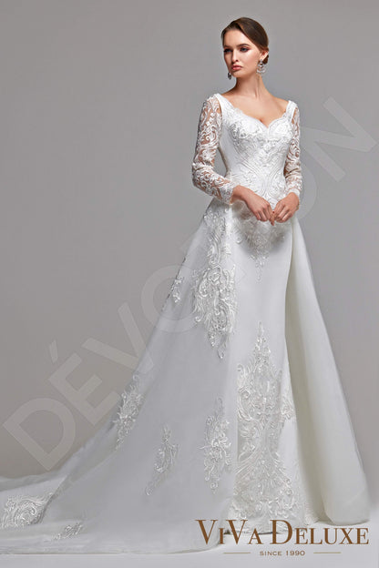 Maya Open back A-line Long sleeve Wedding Dress Front